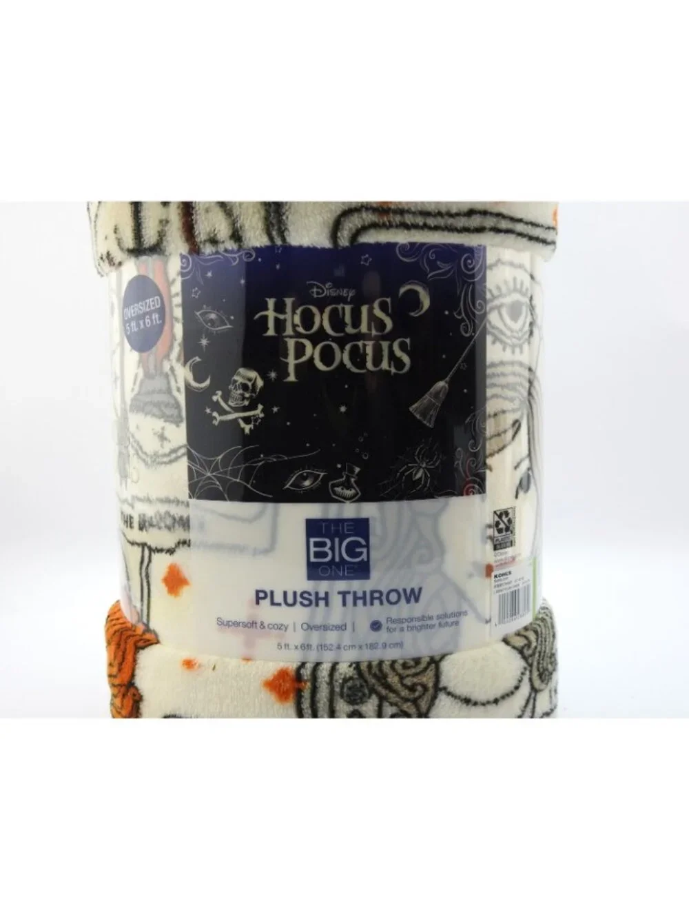 Disney Hocus Pocus Sanderson Sisters Binx Halloween Plush Throw Blanket 60x72